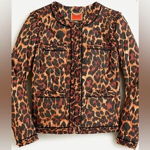 J. Crew Quilted Cheetah Print Jacket